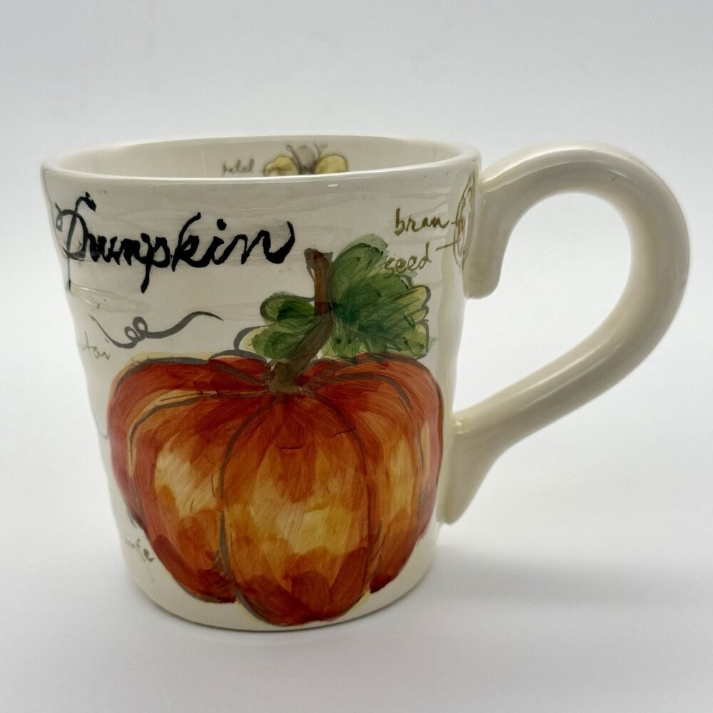 Maxcera Pumpkin Anatomy Coffee Tea Mug Cup Autumn Fall Harvest Ceramic Lrg 22oz